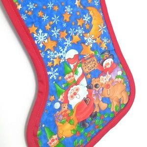 Christmas Stocking with Santa and Friends